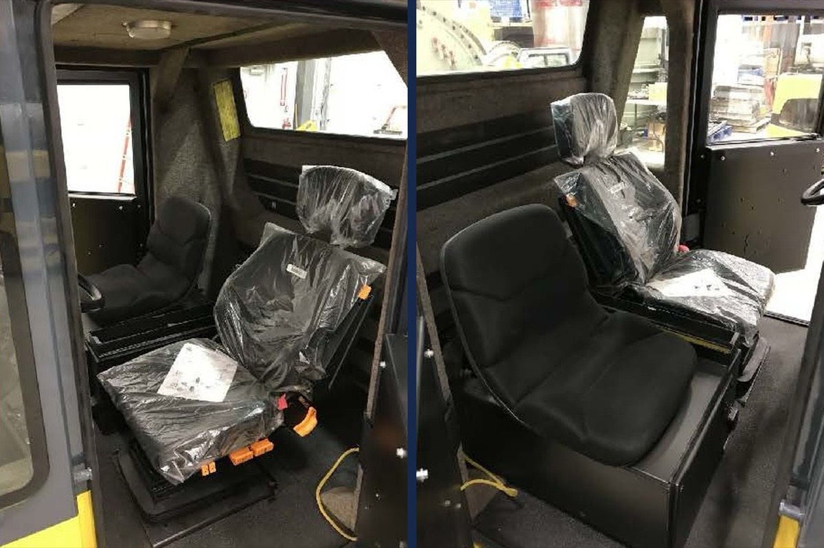 Después: interior completo, asientos, consola metálica y selector electrónico nuevos.